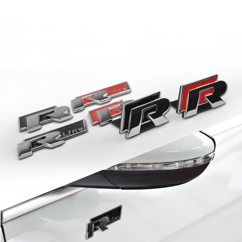 r标中网r标改装车贴高尔夫6新速腾新捷达桑塔纳polo迈腾cc车尾贴