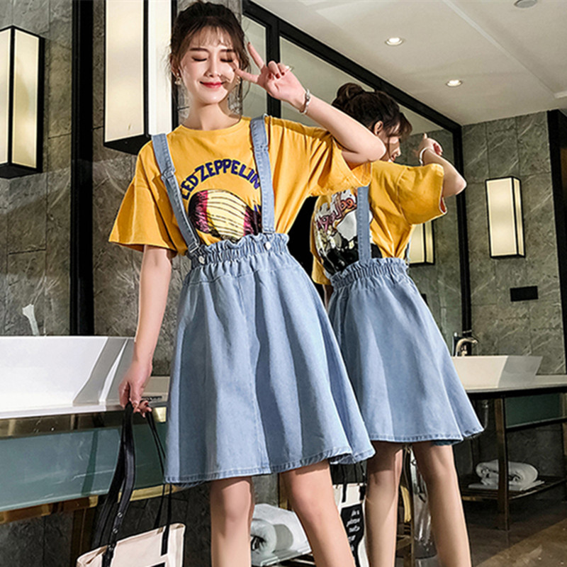 Add fertilizer XL cowboy Suspender skirt Autumn Paige fresh skirt 200 Pounds of fat mm Student A word skirtin the Women's clothing/Boutique , Skirts  category - from Buy2taobao.com to provide professional Taobao agent buy service