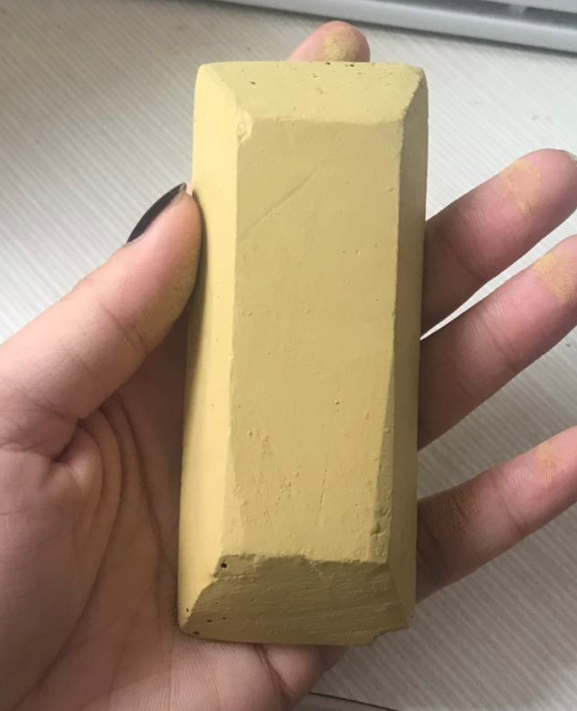 羿方鞋粉块翻毛皮雪地靴皮绒面鹿皮粉补色鞋粉磨砂粉k092咸菜黄色