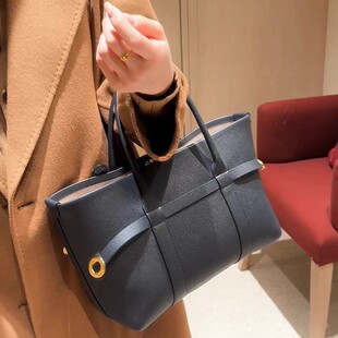 高级感复古LP托特包大容量拼接真皮女包托特包通勤时尚百搭手提包