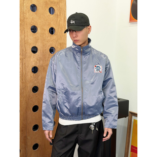 BurnBro美式复古高级感尼龙vintage短款夹克男女宽松bomber外套潮