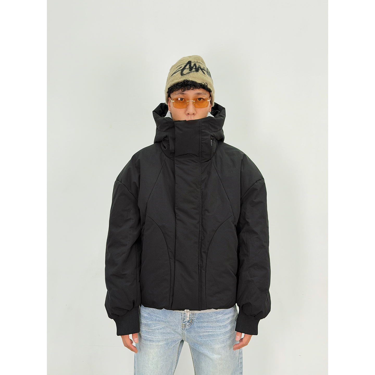 90白鸭绒高领连帽羽绒服