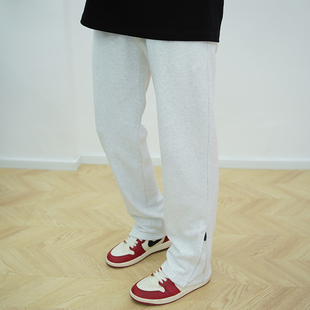 子 男国潮脚口拉链休闲直筒宽松长裤 BurnBro美式 高街vibe运动卫裤