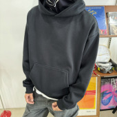 BurnBro重磅500G秋冬加绒加厚美式 连帽卫衣男女廓形cleanfit帽衫