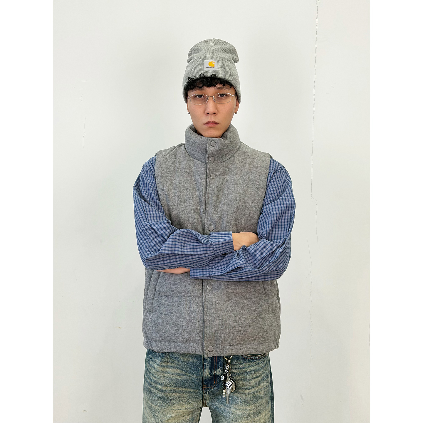 90白鸭绒羽绒马甲男加厚保暖