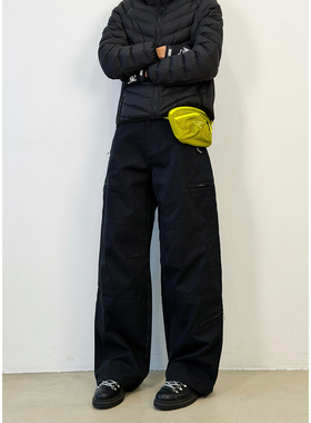 BurnBro美式复古机能风工装裤男女户外宽松直筒裤休闲运动长裤子