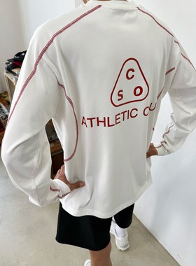 BurnBro速干7A抗菌美式户外运动情侣长袖男女宽松圆领印花t恤260G