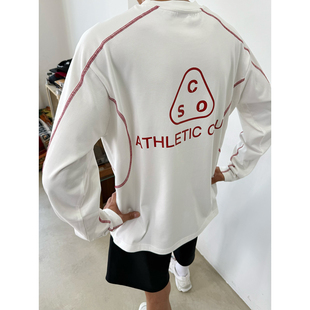 BurnBro速干7A抗菌美式 男女宽松圆领印花t恤260G 户外运动情侣长袖