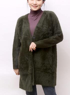 时尚妹妹精品2024 时尚秋冬新款女黄金貂长款大衣 43-788A