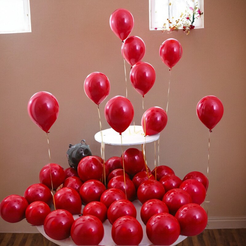 22克石榴红双层宝石红乳胶气球五一婚庆结婚婚房装饰布置用品喜庆