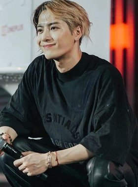 王嘉尔同款FOG FRAR OF GOD ESSENTIALS新款圆弧硅胶字母短袖T恤