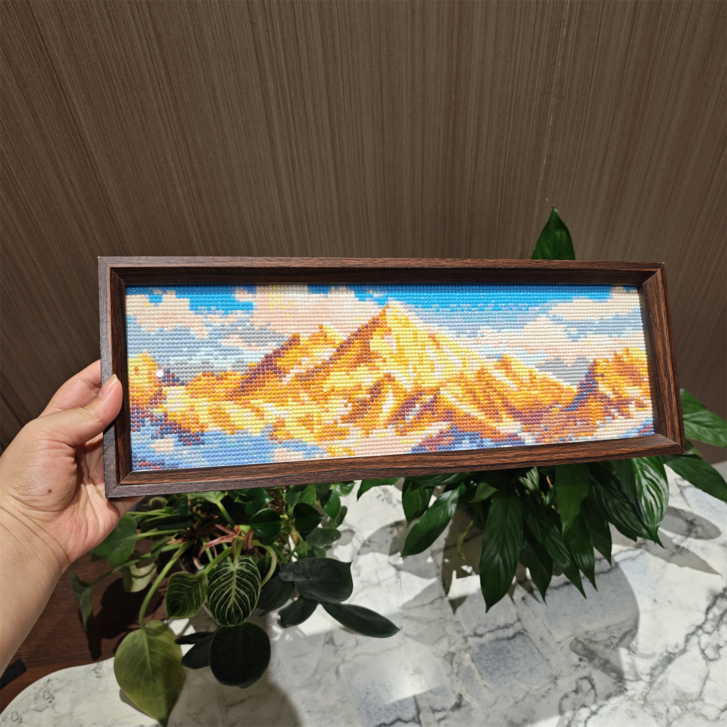 日照金山【送画框】山峦风景钻石画客厅摆台2026新款手工钻石绣