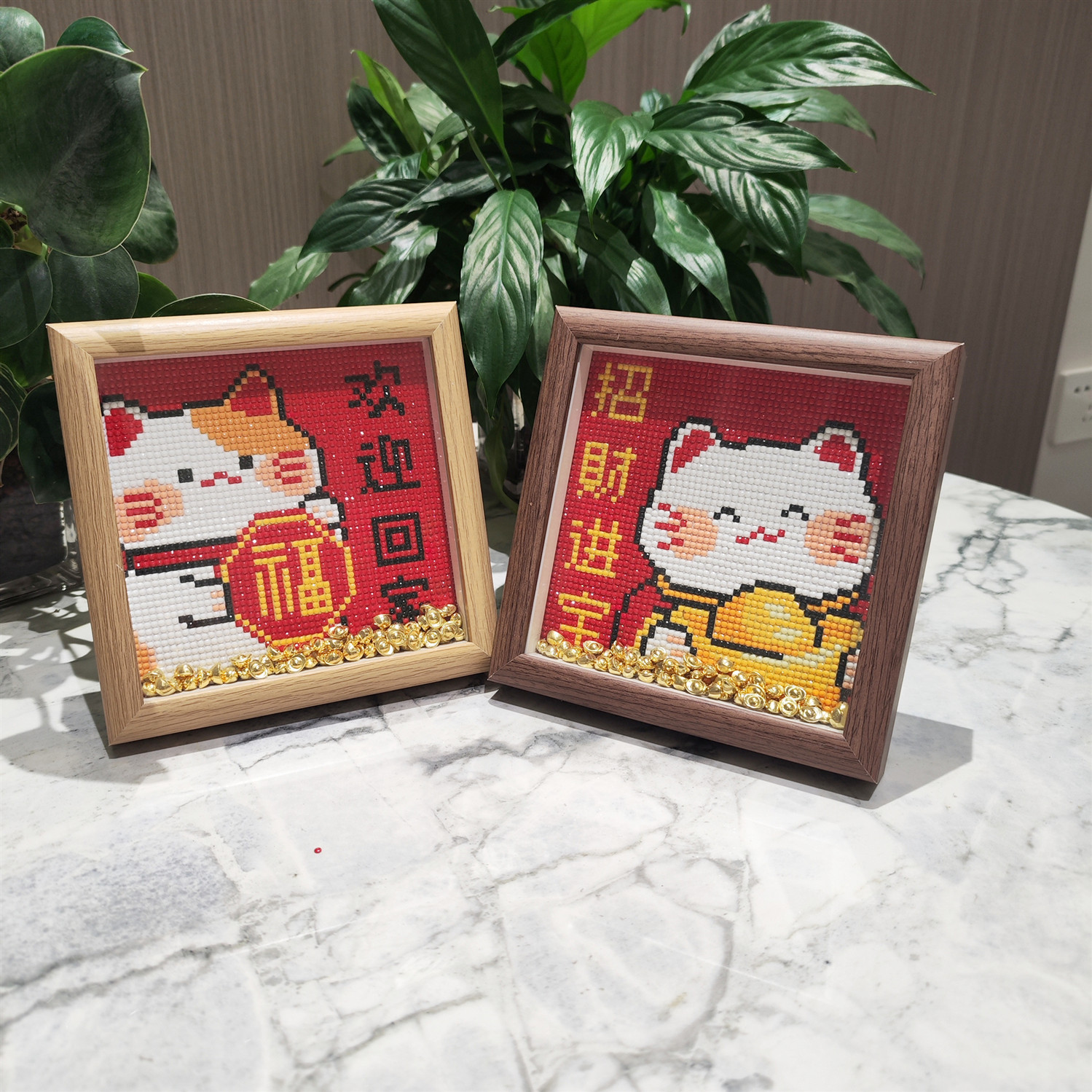 欢迎回家招财进宝钻石画【送画框】招财猫2026新款小幅猫咪钻石绣