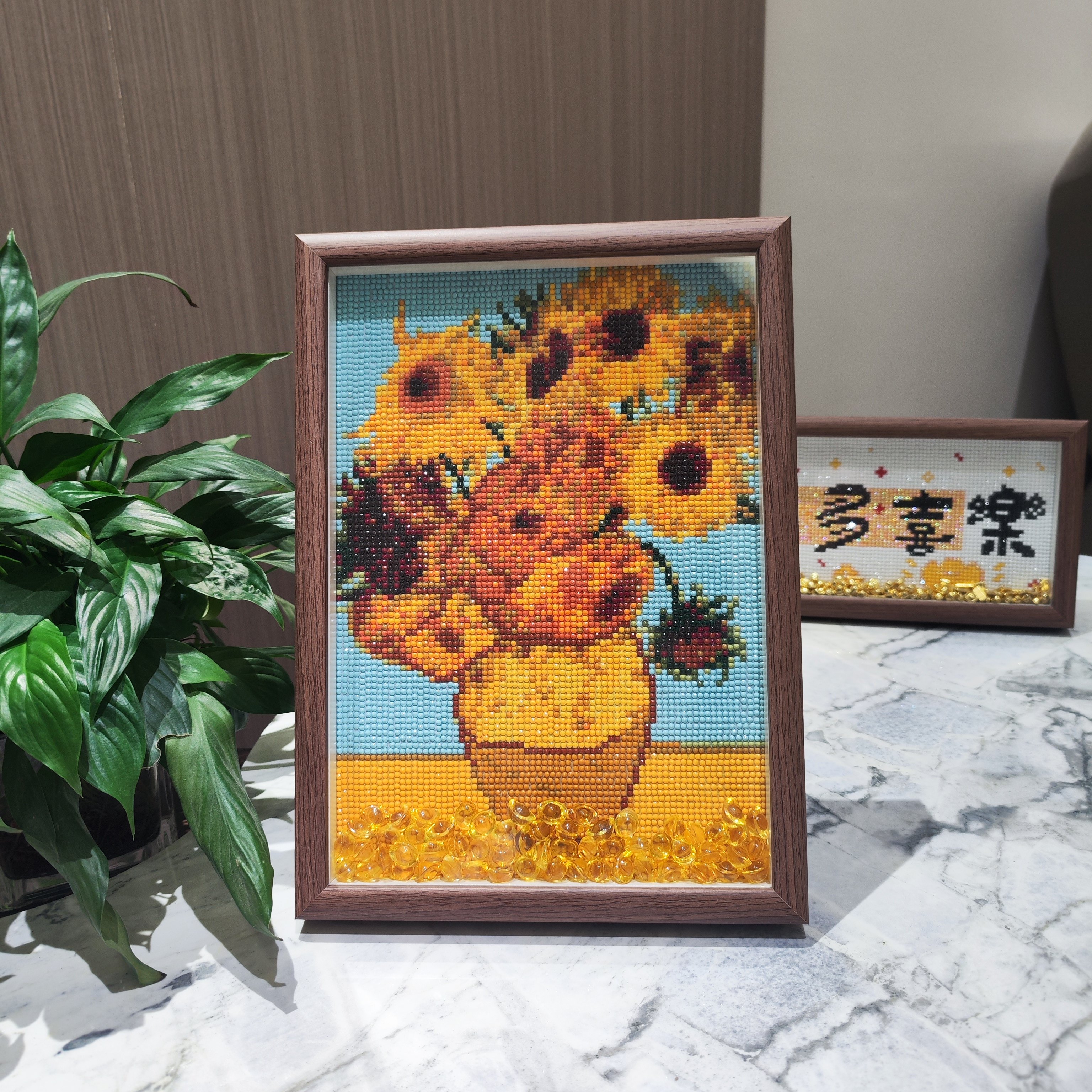 梵高向日葵钻石画手工贴钻