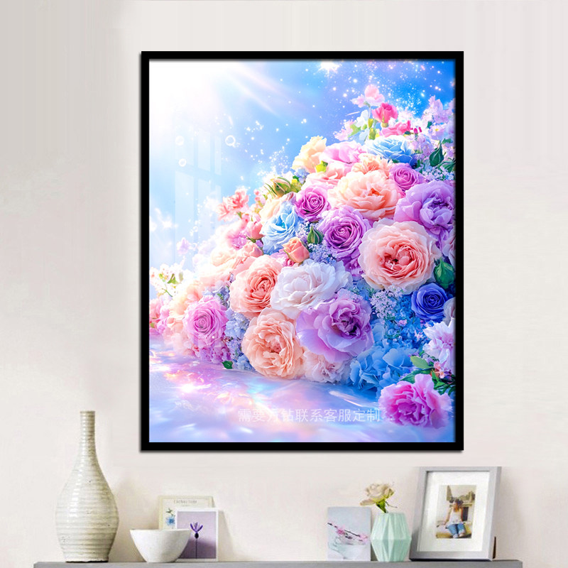 牡丹玫瑰花钻石画浪漫花束