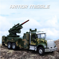 美式声光卡车导弹运输车防空车野战军车回力车合金模型儿童玩具车