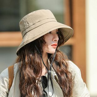 速干防水登山帽女夏季显脸小防紫外渔夫帽露营旅游防晒帽男钓鱼帽