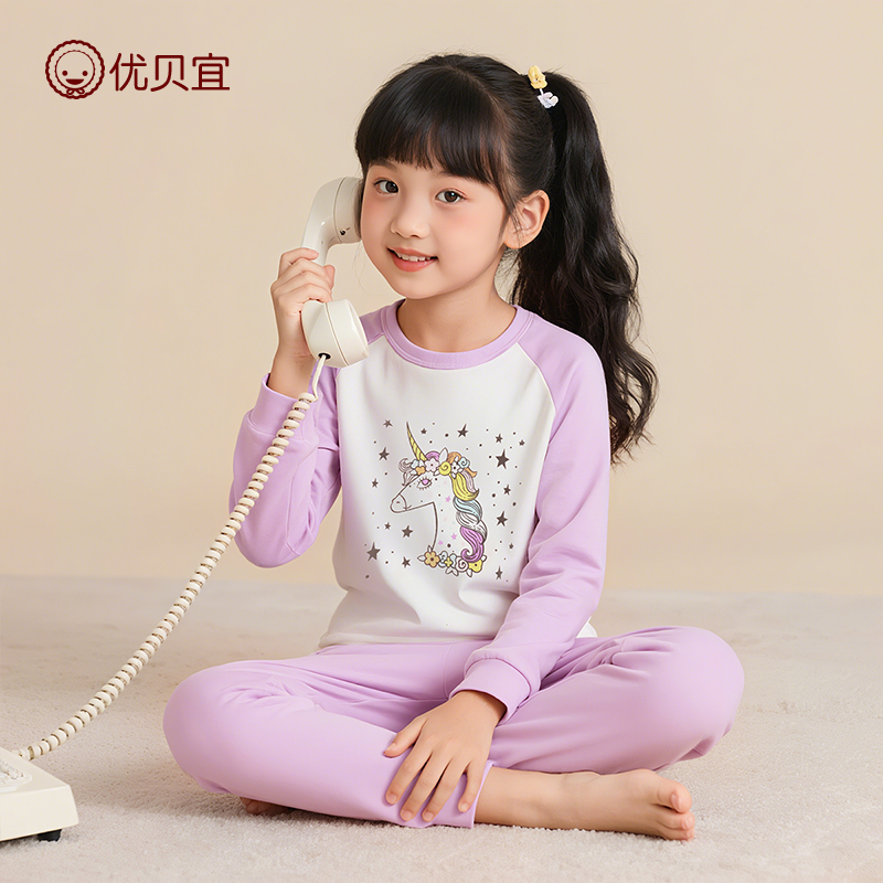 女童纯棉秋衣秋裤保暖套装