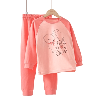 优贝宜春秋季女童纯棉内衣套装