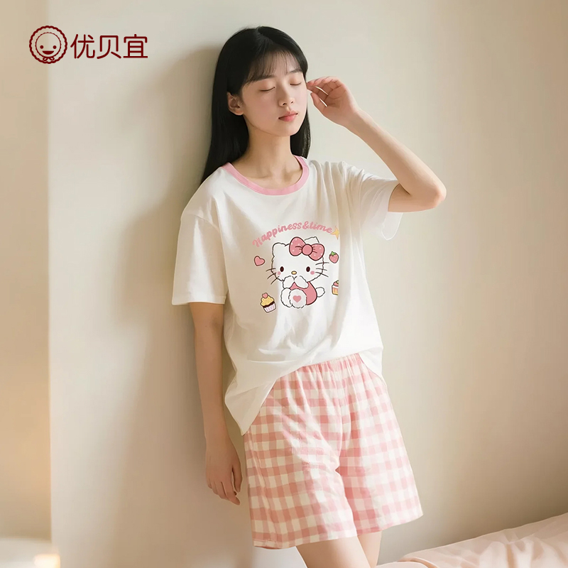 莫代尔青少年短袖套装女童2025新品童装家居服初高中学生女睡衣