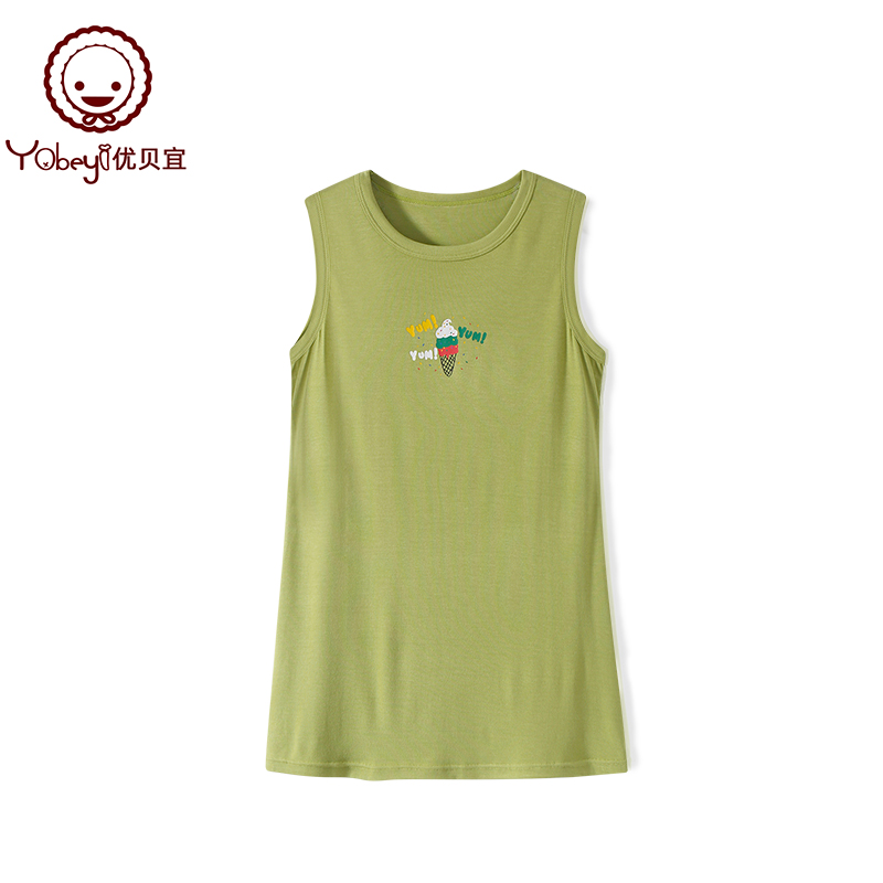 优贝宜女童睡裙背心裙夏季儿童空调服家居裙睡衣宝宝裙子薄款夏装