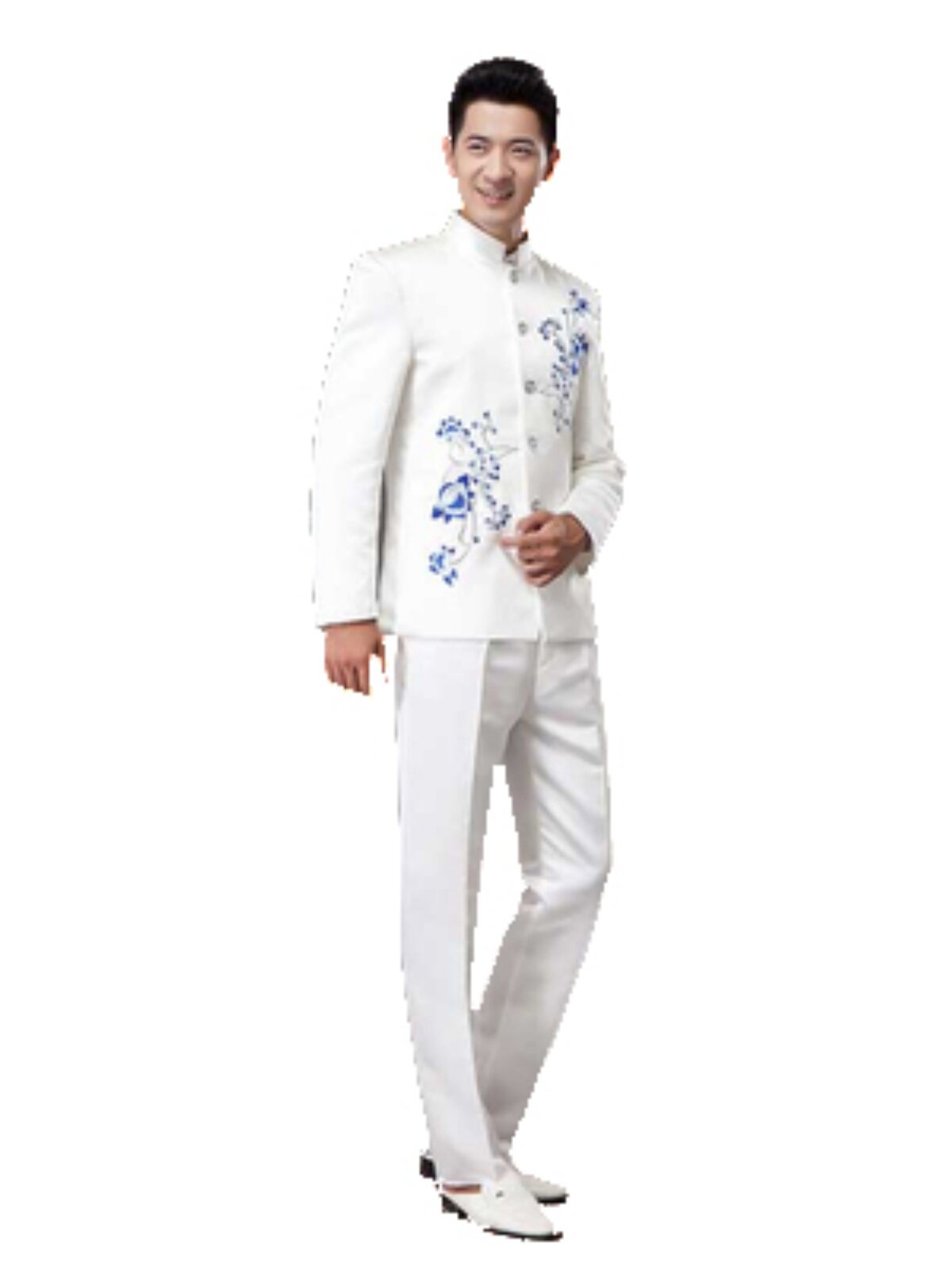 NEW EMBROIDERED CHORUS COSTUMES MALE ADULT STUDENTS PERFORMANCE COSTUMES RED SONGS MIDDLE-AGED AND ELDERLY GROUP BUYING