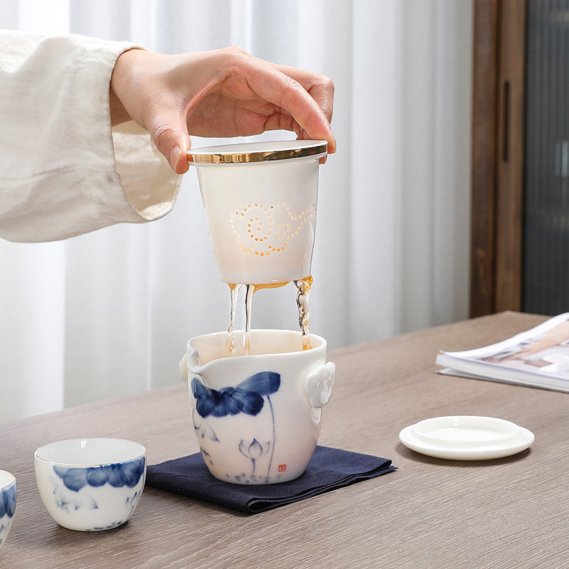 羊脂玉便携式旅行茶具高档快客杯白瓷一壶两杯户外茶具露营收纳包,餐饮具,旅行茶具,淘宝优惠券,粉丝福利购,淘宝优惠卷