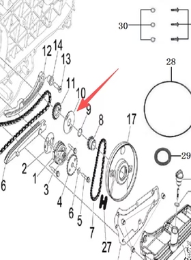 阿普利亚SR300 250T-V  X7250机油泵主动链轮垫片 主动链轮垫片