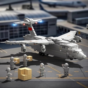 军事飞机积木拼装玩具运20鲲鹏运输机模型8-12岁男孩礼物2025新款