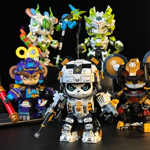 2026新款熊猫机甲午马拼装模型十二生肖积木儿童玩具男孩新年礼物