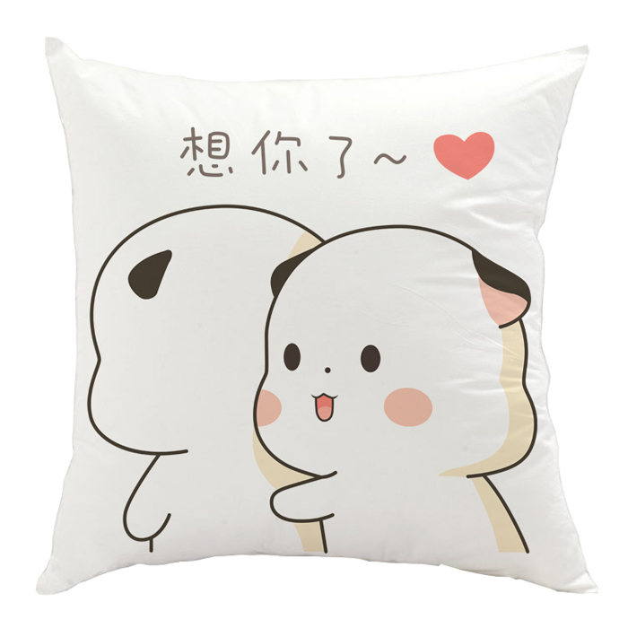 三胖三团卡通创意抱枕表情表枕头生日礼物靠垫diy印图片抱枕套礼