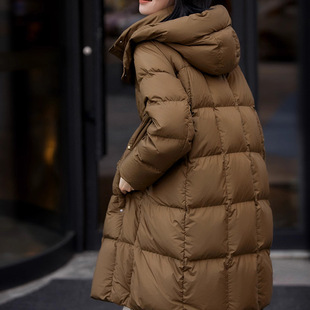 火山岩/密可柔 鹅绒服95白鹅绒中长款羽绒服外套女装2025冬季新款