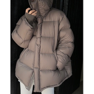 软糯泡芙羽绒服高端女装短款面包服女款90白鸭绒平湖厂家黑色冬装