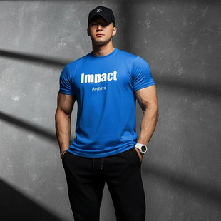 t恤吸汗透气运动休闲内搭ins美式 圆领夏季 健身房240524E 短袖 MCPW