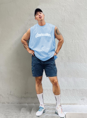 MCPW 健身背心男夏季运动休闲无袖上衣坎肩美式透气t恤250116G