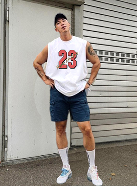 MCPW 美式休闲篮球背心坎肩圆领健身跑步无袖运动t恤230605C