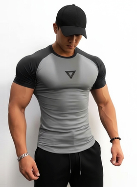 MCPW 速干训练器械健身服男紧身衣透气薄款高弹运动T恤圆领短袖
