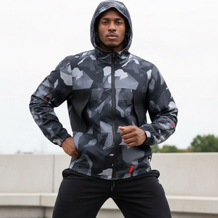 MCPW 休闲速干防风衣拉链户外连帽夹克 男春秋登山运动外套薄款