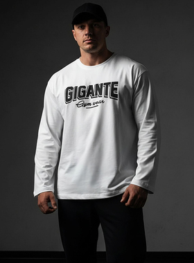 MCPW 宽松健身长袖T恤男圆领运动上衣美式潮牌休闲打底衫220115M