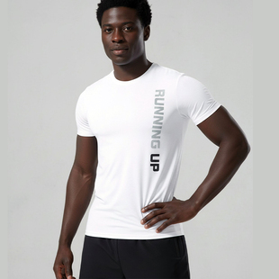 MCPW 男运动T恤圆领弹力健身服速干户外训练跑步上衣 透气休闲短袖