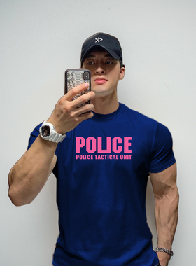 MCPW 美式印花短袖休闲健身运动T恤男圆领夏季基础款上衣250629A