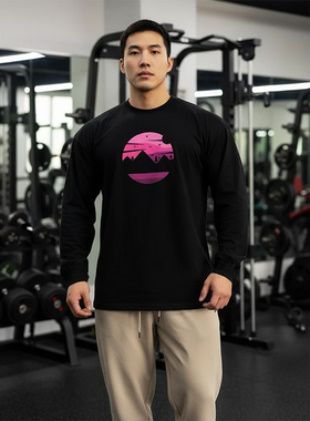 MCPW 美式长袖T恤男宽松圆领运动健身衣服休闲打底衫秋季211115A