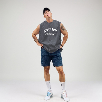 MCPW 夏季背心男坎肩运动上衣圆领训练健身无袖t恤汗衫250505A