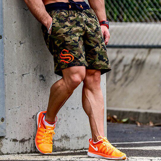 Muscular Bodybuilding Shorts Sandy beach Easy leisure time Camouflage pants Brother Bodybuilding Running 5 Five point pantsin the Men's clothing, Casual pants  category - from Buy2taobao.com to provide professional Taobao agent buy service