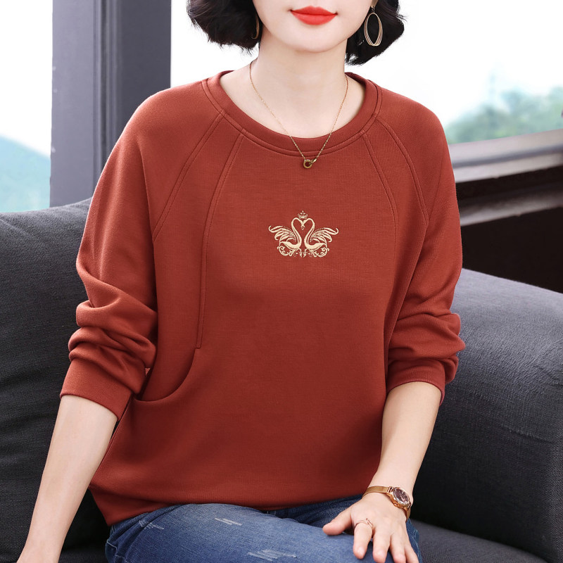 百搭休闲卫衣女宽松2026年秋季新款中年妈妈装洋气大码上衣打底衫