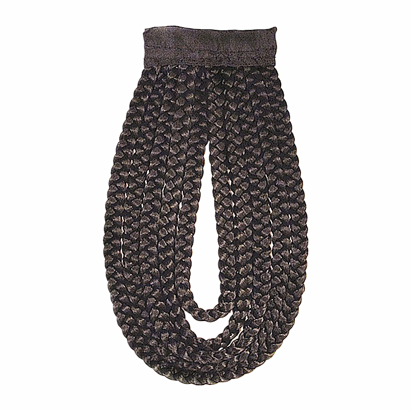 辫子刘海古装假发黑色舞台戏剧汉服复古中分高温丝中分修饰脸型