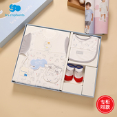 丽婴房秋冬新品 礼盒新生儿内衣四件套礼盒送礼 婴幼儿连身衣套装