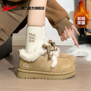 回力官方旗舰店毛绒雪地靴女款2025新款冬季加绒保暖勃肯棉鞋女鞋