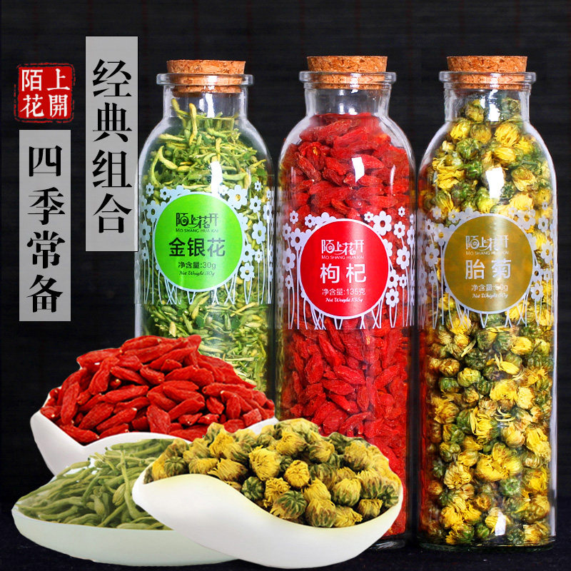 金银花菊花茶枸杞清热夏天图片