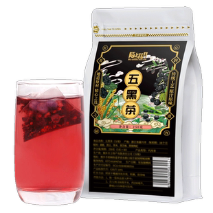五黑茶养生悦发黑芝麻黑枸杞桑葚五黑茶黑豆黑米养生茶熬夜男茶包